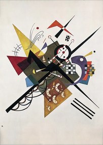 Kandinsky Poszter nappaliba 42x59,4cm On_White_II grafika absztrakt art#563