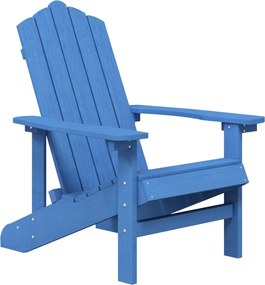 vidaXL vízkék HDPE kerti adirondack szék