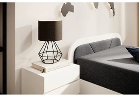 Fehér-sötétszürke kárpitozott-forgácslemez ágyneműtartós egyszemélyes ágy matraccal 80x190 cm Parys – ELTAP