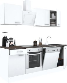 Yorki 220 konyhabútor fehér korpusz,selyemfényű fehér fronttal alsó sütős elemmel