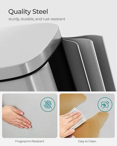 Konyhai pedálos szemetes műanyag belső vödörrel 30 l