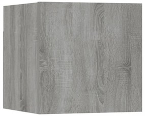 4 db szürke sonoma színű fali TV-szekrény 30,5 x 30 x 30 cm
