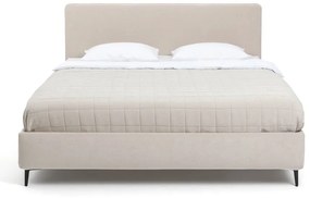 Bézs kárpitozott franciaágy ágyráccsal 160x200 cm Noira Slim – Bonami Selection