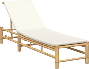 vidaXL bambusz napozóágy párnákkal 55x199x30 cm