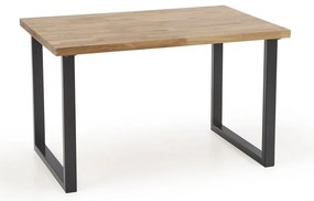 Étkezőasztal Radus 140 x 85 cm, natúr fa / fekete