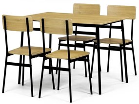 Étkezőszett 4 székkel, 110×70×76 cm, Vad Tölgy. AUT-O2155 OAK