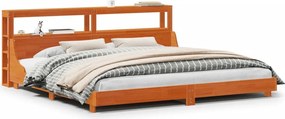 vidaXL viaszbarna tömör fenyőfa ágy matrac nélkül 200 x 200 cm