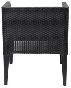 Fekete rattan fotel COLUMBIA