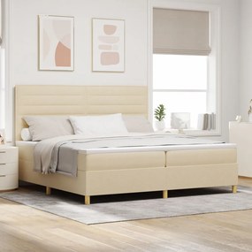 Box Spring Ágy Matrac Krém 200x200 cm Szövet
