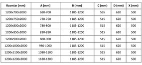 Mexen Velar L, zuhanykabin tolóajtóval 120 x 120 cm, 8 mm-es mattüveg, króm, 871-120-120-33-01