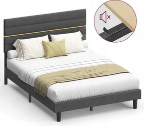 Franciaágy ágykeret matrachoz alkalmas 140 x 200 cm szürke