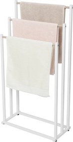 Törölközőtartó állvány, fehér, 44x21,5x86 cm