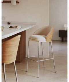 Bézs-világos natúr színű bárszék (ülésmagasság 65 cm) Eamy – Kave Home