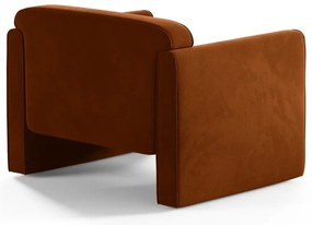 Terrakotta színű bársony fotel Abby – Micadoni