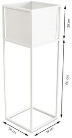 Virágállvány 70x24 cm, fehér