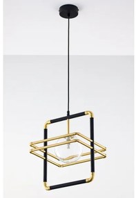 Jupiter 2028 - Csillár zsinóron FIORI 1xG9/10W/230V fekete/arany/átlátszó