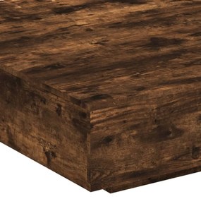 füstös tölgy színű szerelt fa dohányzóasztal 100 x 100 x 31 cm