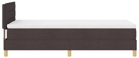 Box Spring Ágy Matresszel &amp; LED Díszítéssel Sötétbarna 90x200 cm Szövet