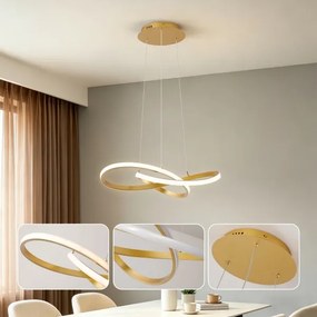 Brilagi - dimmelhető LED kábeles függeszték INFINITY LED/55W/230V 50x50 cm arany + távirányító
