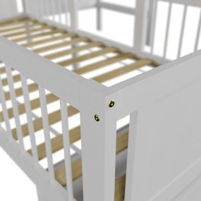 Gyerekágy-ház tárolóhellyel és asztallal fehér