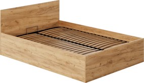 Ágy fém ráccsal és tárolóhellyel, 120x200, tölgy craft arany, DOLI