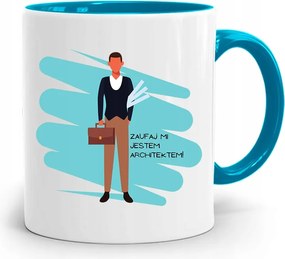 Kék Építész Bögre Bízz Bennem Ajándék fényképes nyomtatással