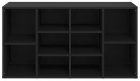 fekete szerelt fa cipőtároló pad 103 x 30 x 54,5 cm
