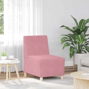 rózsaszín bársony kanapéfotel 55 cm