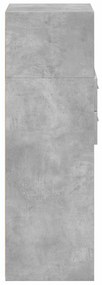 betonszürke szerelt fa magasszekrény 30 x 42,5 x 124 cm