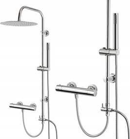 Zuhanyoszlop Zuhany Nagy Acél Esőztetővel 30CM