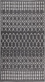 Szőtt Zsinóros Járdaszőnyeg 80x150CM Konyha Erkélyre Divatos Mintás Szürke