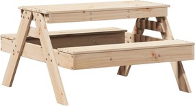 vidaXL tömör fenyőfa piknikasztal gyerekeknek 88 x 97 x 52 cm
