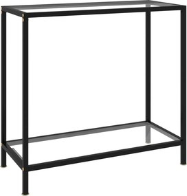 vidaXL átlátszó edzett üveg tálalóasztal 80 x 35 x 75 cm