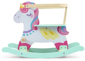 Fából készült hintaló háttámlával Milly Mally Lucky 12 Unicorn