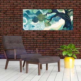 Kép – Az életfa zöld lombkoronája (120x50 cm)