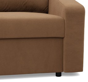 Zeus sarokkanapé, 2 ágyneműtartóval, döntött kartámasz, szövet anyag, univerzális oldal, hab töltet, barna