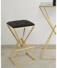 Fekete-aranyszínű kárpitozott bárszék (ülésmagasság 75 cm) Piramid – Mauro Ferretti