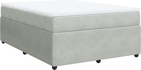 vidaXL világosszürke bársony rugós ágy matraccal 140x190 cm