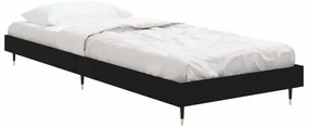 fekete szerelt fa ágykeret 75 x 190 cm