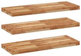 3 db olajbevonatú tömör akácfa függőpolc 80 x 30 x 4 cm