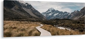 Kép - Sétány a hegységben Mt. Cook (120x50 cm)