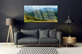 Fali üvegkép Mount Forest Nature 125x50 cm