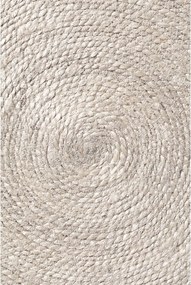 Világos natúr színű kétoldalas-kézi szövésű juta kerek szőnyeg ø 150 cm Lina – Hanse Home