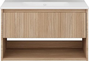 TMP SLIM STRIPE 75 fali függesztett fürdőszobabútor - SKY E-8099-75 porcelán mosdóval - 75 x 46 cm