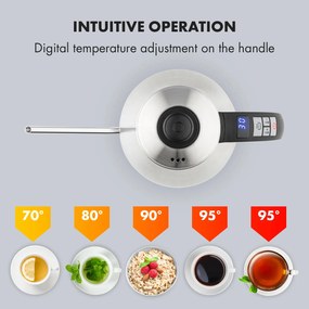 Klarstein Garcon, vízforraló, 1 L, 2000 W, melegentartó funkció, hattyúnyak, rozsdamentes acél