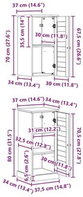 Fürdőszoba bútor szett VIGO 2 pcs antik fehér 37 x 34 x 80 cm