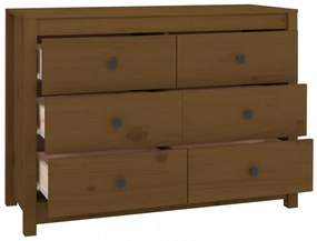 mézbarna tömör fenyőfa kisszekrény 100 x 40 x 72 cm