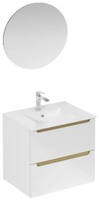 Fürdőszobagarnitúra mosdóval mosdócsappal, kifolyóval és szifonnal Naturel Stilla fehér fényű KSETSTILLA025
