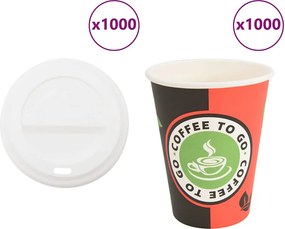 vidaXL 1000 db papír kávéscsészék fedővel 4oz 100ml