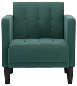 sötétzöld bársony kanapészék karfás szék 53 cm